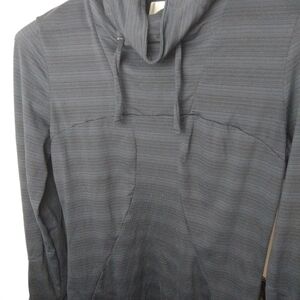 $ Mondetta grey long sleeve striped cowl drawstring thumb holes shirt. Size S